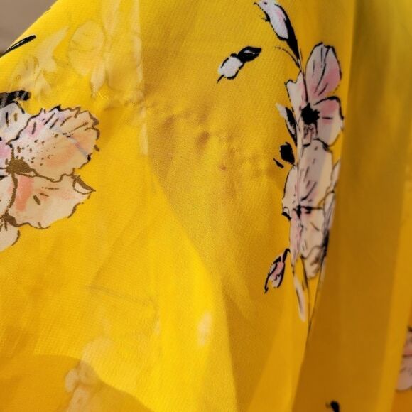 Charlotte Russe 3/4 Sleeve Sheer Loose Chiffon Floral Kimono Cardigan, small/me - Picture 4 of 13